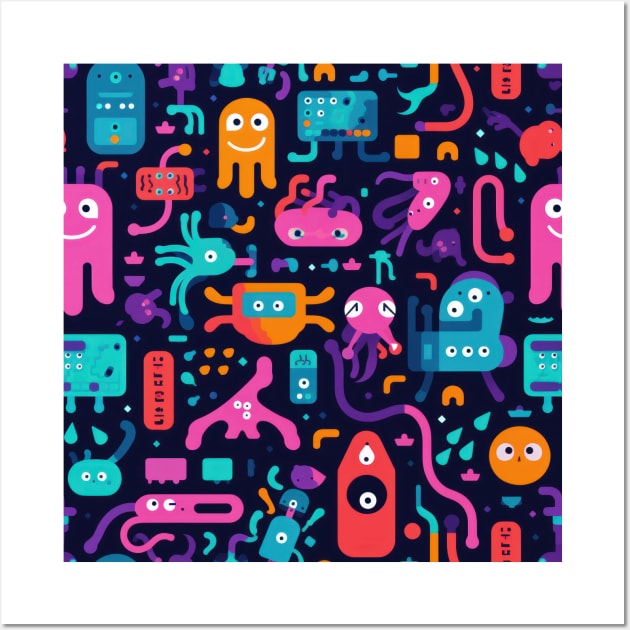 Playful Arena: Whimsical Monster Mates Wall Art by star trek fanart and more